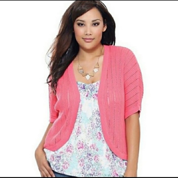 torrid Sweaters - Torrid Pink/Peach Cardigan Size 2X